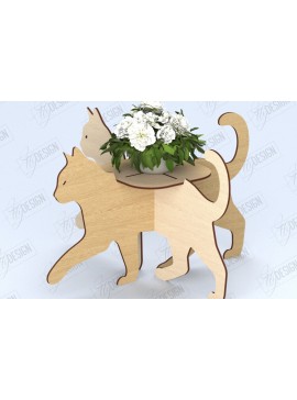 Σετ των 2 Intra απο ξύλο plywood 3mm-4mm πάχος Στάση λουλουδιών ζώων | Διακόσμηση σπιτιού | CNC Δίασταση 30x20 cm INTRAFABR-118472640