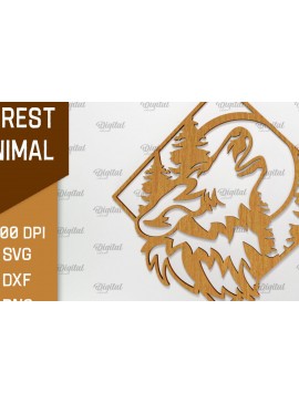 Σετ των 2 Intra απο ξύλο plywood 3mm-4mm πάχος τέχνης Animal Forest Wall Art Δίασταση 40x40 cm INTRAFABR-94685714