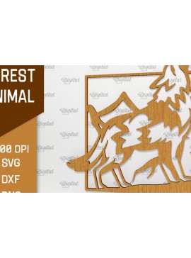 Intra απο ξύλο plywood 3mm-4mm πάχος τέχνης Animal Forest Wall Art Δίασταση 40x40 cm INTRAFABR-94684872