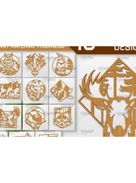 Intra απο ξύλο plywood 3mm-4mm πάχος Δέσμη κοπής  Art Wall Art Animal Forest Δίασταση 40x40 cm INTRAFABR-94747391