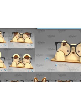 Σετ των 2 Intra απο ξύλο plywood 3mm-4mm πάχος κοπής με λέιζερ κατόχους γυαλιών ζώων Δίασταση 30x20 cm INTRAFABR-95103065