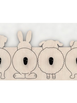 Σετ των 2 Intra απο ξύλο plywood 3mm-4mm πάχος κοπής με λέιζερ κρεμάστρα ρούχων για παιδιά Animal Δίασταση 30x20 cm INTRAFABR-39068905