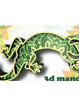 Σετ των 2 Intra απο ξύλο plywood 3mm-4mm πάχος Animal Mandala, Lizard, , 3d Δίασταση 30x30 cm INTRAFABR-31799137
