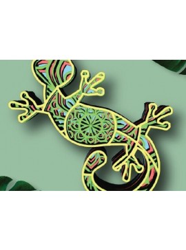 Σετ των 2 Intra απο ξύλο plywood 3mm-4mm πάχος Animal Mandala, Lizard, , 3d Δίασταση 30x30 cm INTRAFABR-31764719