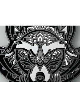 Intra απο ξύλο plywood 3mm-4mm πάχος Ζώο Mandala Raccoon, , 5 στρώματα Δίασταση 30x30 cm INTRAFABR-31685067