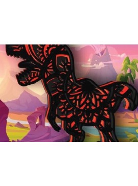 Intra απο ξύλο plywood 3mm-4mm πάχος Ζώο Mandala, T-REX, Δεινόσαυρος, 3d Δίασταση 30x30 cm INTRAFABR-31746372