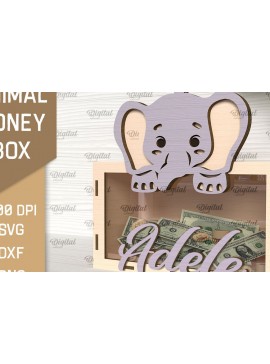 Σετ των 2 Intra απο ξύλο plywood 3mm-4mm πάχος Animal Money Box . Ξύλινη Τράπεζα Χρημάτων Δίασταση 30x20 cm INTRAFABR-92132045