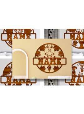 Intra απο ξύλο plywood 3mm-4mm πάχος κοπής με λέιζερ Sign Name Ζώου Δίασταση 30x20 cm INTRAFABR-76426866