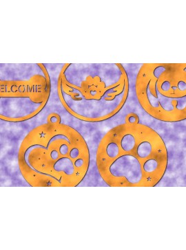 Σετ των 3 Intra απο ξύλο plywood 3mm-4mm πάχος Δέσμη κοπής με λέιζερ στολίδι για ζώα Δίασταση 25x25 cm INTRAFABR-45069479