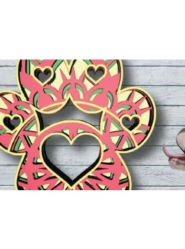 Σετ των 2 Intra απο ξύλο plywood 3mm-4mm πάχος Πόδι ζώου, καρδιά, μάνταλα, Δίασταση 30x20 cm INTRAFABR-31816126