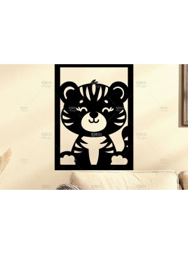 Σετ των 2 Intra απο ξύλο plywood 3mm-4mm πάχος Animal Wall Art για Νηπιαγωγείο Δίασταση 40x40 cm INTRAFABR-124397543