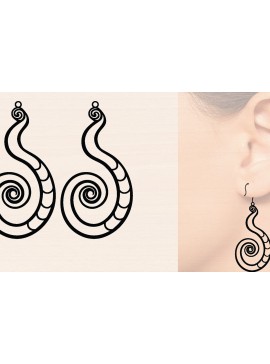 Σετ των 2 Intra απο ξύλο plywood 3mm-4mm πάχος Ξύλινα σκουλαρίκια με λέιζερ Δίασταση 3000x3000 cm INTRAFABR-118790836