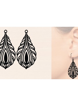 Σετ των 2 Intra απο ξύλο plywood 3mm-4mm πάχος Ξύλινα σκουλαρίκια με λέιζερ Δίασταση 3000x3000 cm INTRAFABR-118790266