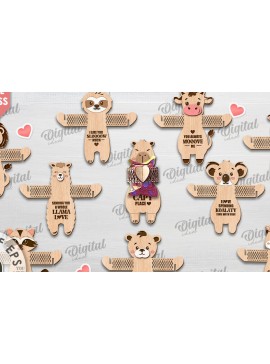 Intra απο ξύλο plywood 3mm-4mm πάχος κοπής με λέιζερ Holders Candy Animals Δίασταση 30x20 cm INTRAFABR-115746364