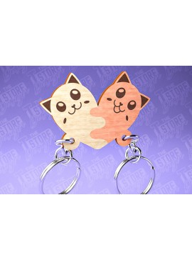 Σετ των 3 Intra απο ξύλο plywood 3mm-4mm πάχος Μπρελόκ Ζευγάρι Ζώων | Δίασταση 6x6 cm INTRAFABR-81190005