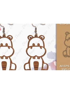 Σετ των 3 Intra απο ξύλο plywood 3mm-4mm πάχος Σκουλαρίκια ζώων Δίασταση 3x3 cm INTRAFABR-98640669