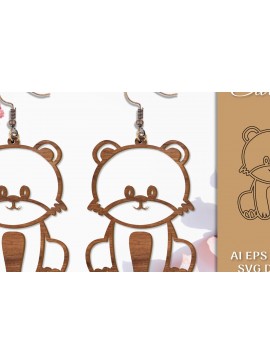 Σετ των 3 Intra απο ξύλο plywood 3mm-4mm πάχος Σκουλαρίκια ζώων Δίασταση 3x3 cm INTRAFABR-98641009