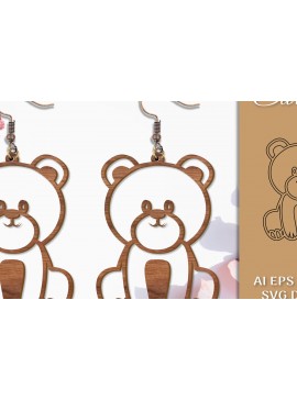 Σετ των 3 Intra απο ξύλο plywood 3mm-4mm πάχος Σκουλαρίκια ζώων Δίασταση 3x3 cm INTRAFABR-98641070