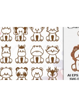 Σετ των 3 Intra απο ξύλο plywood 3mm-4mm πάχος Ζώα Σκουλαρίκια BNDLE Δίασταση 3x3 cm INTRAFABR-98641176