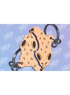 Σετ των 3 Intra απο ξύλο plywood 3mm-4mm πάχος Ζευγάρι Μπρελόκ Ζευγάρι Σχέδιο κοπής με λέιζερ Δίασταση 6x6 cm INTRAFABR-96297957