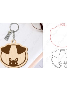 Σετ των 3 Intra απο ξύλο plywood 3mm-4mm πάχος Μπρελόκ Ζώων Δίασταση 6x6 cm INTRAFABR-98643187