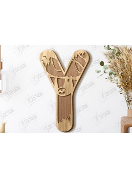 Σετ των 2 Intra απο ξύλο plywood 3mm-4mm πάχος Γράμματα ζώων | Αλφάβητο Δίασταση 15x15 cm INTRAFABR-121356547