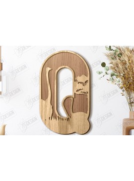 Σετ των 3 Intra απο ξύλο plywood 3mm-4mm πάχος Γράμματα ζώων | Αλφάβητο Δίασταση 15x15 cm INTRAFABR-121356513