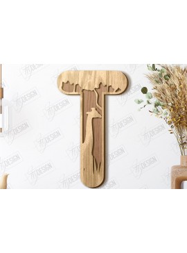 Σετ των 2 Intra απο ξύλο plywood 3mm-4mm πάχος Γράμματα ζώων | Αλφάβητο Δίασταση 15x15 cm INTRAFABR-121356519