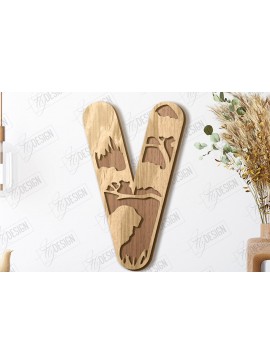Σετ των 2 Intra απο ξύλο plywood 3mm-4mm πάχος Γράμματα ζώων | Αλφάβητο Δίασταση 15x15 cm INTRAFABR-121356537