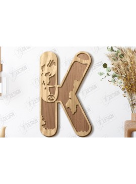 Σετ των 2 Intra απο ξύλο plywood 3mm-4mm πάχος Ζώα Γράμματα | Αλφάβητο |CNC Δίασταση 15x15 cm INTRAFABR-121126784