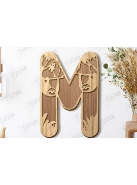 Σετ των 2 Intra απο ξύλο plywood 3mm-4mm πάχος Ζώα Γράμματα | Αλφάβητο |CNC Δίασταση 15x15 cm INTRAFABR-121126793