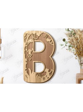 Σετ των 2 Intra απο ξύλο plywood 3mm-4mm πάχος Ζώα Γράμματα | Αλφάβητο |CNC Δίασταση 15x15 cm INTRAFABR-121126747
