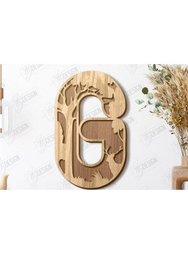 Σετ των 2 Intra απο ξύλο plywood 3mm-4mm πάχος Ζώα Γράμματα | Αλφάβητο |CNC Δίασταση 15x15 cm INTRAFABR-121126768