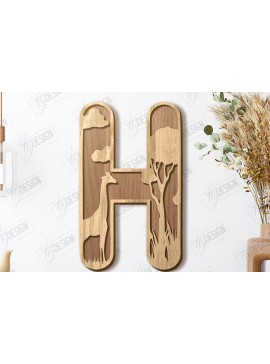 Σετ των 2 Intra απο ξύλο plywood 3mm-4mm πάχος Ζώα Γράμματα | Αλφάβητο |CNC Δίασταση 15x15 cm INTRAFABR-121126773