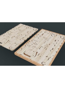 Σετ των 3 Intra απο ξύλο plywood 3mm-4mm πάχος Animals Maya Puzzle , Animals Puzzle Δίασταση 6x6 cm INTRAFABR-113817017