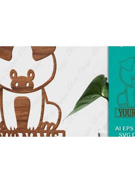 Σετ των 2 Intra απο ξύλο plywood 3mm-4mm πάχος Πρότυπο κοπής με λέιζερ σημάδι ονόματος ζώων Δίασταση 30x20 cm INTRAFABR-98078672