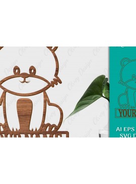 Σετ των 2 Intra απο ξύλο plywood 3mm-4mm πάχος Πρότυπο κοπής με λέιζερ σημάδι ονόματος ζώων Δίασταση 30x20 cm INTRAFABR-98078711