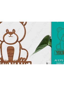 Σετ των 2 Intra απο ξύλο plywood 3mm-4mm πάχος Πρότυπο κοπής με λέιζερ σημάδι ονόματος ζώων Δίασταση 30x20 cm INTRAFABR-98078800