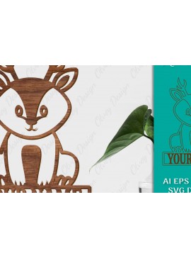 Intra απο ξύλο plywood 3mm-4mm πάχος Πρότυπο κοπής με λέιζερ σημάδι ονόματος ζώων Δίασταση 30x20 cm INTRAFABR-98078838