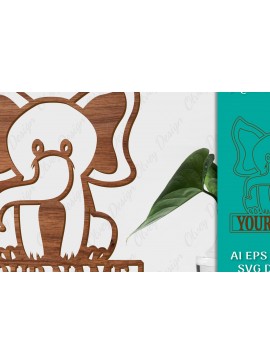 Σετ των 2 Intra απο ξύλο plywood 3mm-4mm πάχος Πρότυπο κοπής με λέιζερ σημάδι ονόματος ζώων Δίασταση 30x20 cm INTRAFABR-98077795