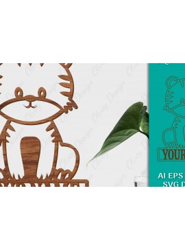 Σετ των 2 Intra απο ξύλο plywood 3mm-4mm πάχος Πρότυπο κοπής με λέιζερ σημάδι ονόματος ζώων Δίασταση 30x20 cm INTRAFABR-98078053