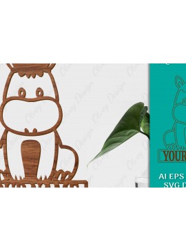 Intra απο ξύλο plywood 3mm-4mm πάχος Πρότυπο κοπής με λέιζερ σημάδι ονόματος ζώων Δίασταση 30x20 cm INTRAFABR-98078214