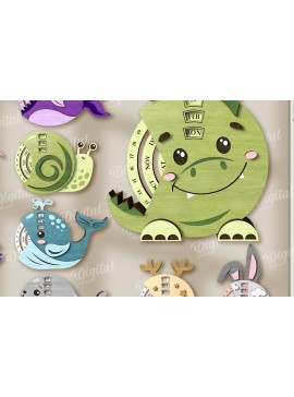 Intra απο ξύλο plywood 3mm-4mm πάχος Animals Perpetual Calendar  Δίασταση 30x20 cm INTRAFABR-123026918