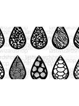 Σετ των 3 Intra απο ξύλο plywood 3mm-4mm πάχος Animals Prints Earrings , Animal Skin Δίασταση 3x3 cm INTRAFABR-25318109