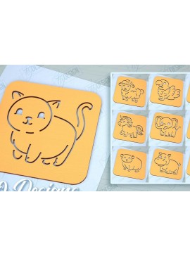 Σετ των 2 Intra απο ξύλο plywood 3mm-4mm πάχος Δέσμη κοπής με λέιζερ σανίδα ανίχνευσης ζώων Δίασταση 15x15 cm INTRAFABR-98131937