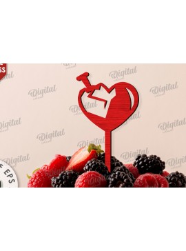 Σετ των 2 Intra απο ξύλο plywood 3mm-4mm πάχος Anti Valentines Cake Topper  Δίασταση 15x15 cm INTRAFABR-111280419