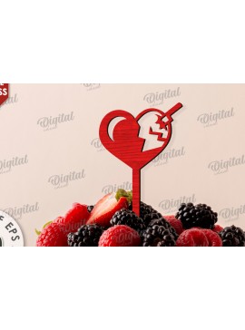 Σετ των 2 Intra απο ξύλο plywood 3mm-4mm πάχος Anti Valentines Cake Topper  Δίασταση 15x15 cm INTRAFABR-111280494