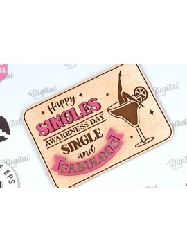 Σετ των 2 Intra απο ξύλο plywood 3mm-4mm πάχος Κάρτα για την ημέρα του Αγίου Βαλεντίνου Κόψιμο με λέιζερ Δίασταση 15x15 cm INTRAFABR-112093575