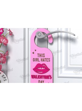 Σετ των 2 Intra απο ξύλο plywood 3mm-4mm πάχος Κρεμάστρα πόρτας κατά του Αγίου Βαλεντίνου  Δίασταση 15x15 cm INTRAFABR-112232011