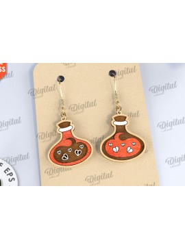 Σετ των 3 Intra απο ξύλο plywood 3mm-4mm πάχος Σκουλαρίκια κατά του Αγίου Βαλεντίνου Δίασταση 3x3 cm INTRAFABR-111678827